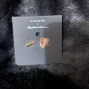 COACH X TOM WESSELMANN LIPS & LIPSTICK STUD EARRINGS: NWT $88